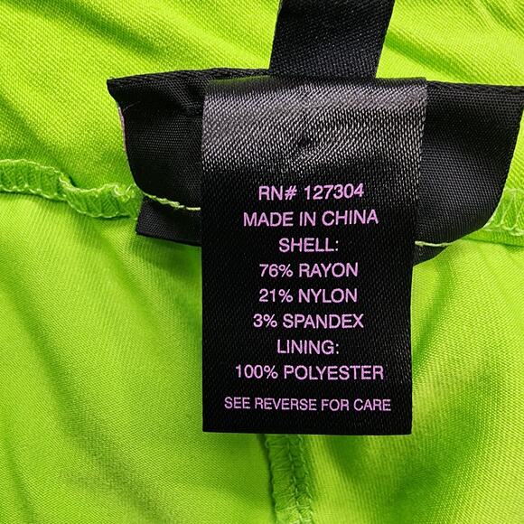 Slim-Sation Skort Womens 6 Green Bright Pull On Stretch Casual Skirt Short Lined - Picture 5 of 9